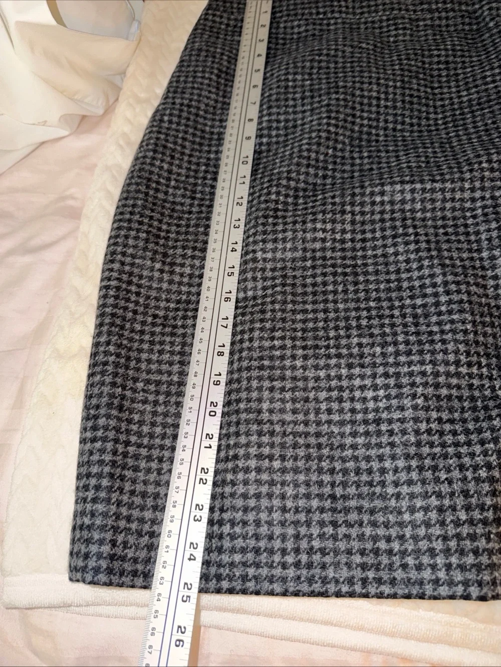 J. Crew Black and Gray Houndstooth Pencil Skirt